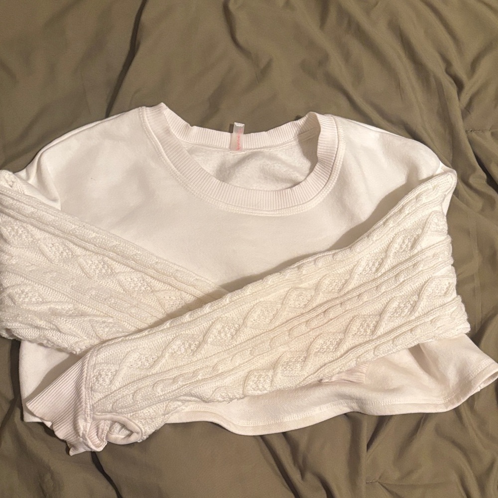 White snow worries cropped sweater by free people movement medium